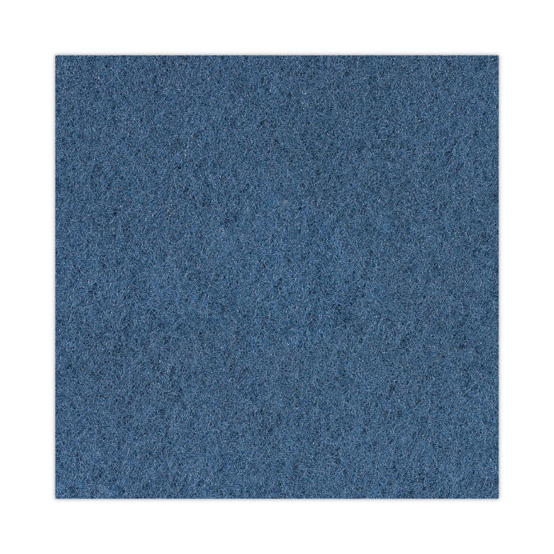 Boardwalk Scrubbing Floor Pads, 17" Diameter, Blue, 5/Carton