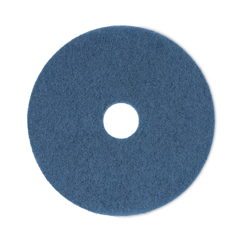 Boardwalk Scrubbing Floor Pads, 17" Diameter, Blue, 5/Carton