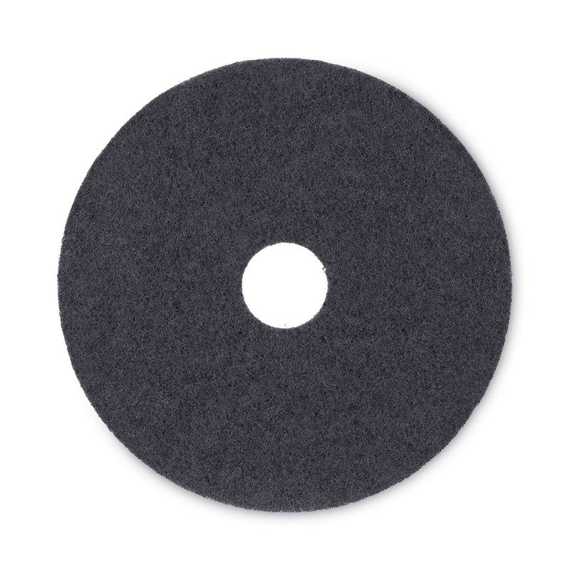 Boardwalk Stripping Floor Pads, 17" Diameter, Black, 5/Carton