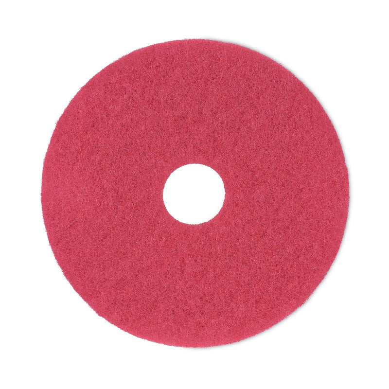 Boardwalk Buffing Floor Pads, 16" Diameter, Red, 5/Carton