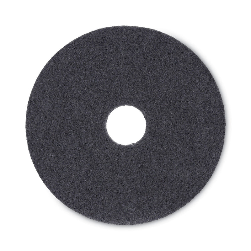 Boardwalk Stripping Floor Pads, 16" Diameter, Black, 5/Carton