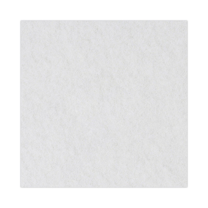 Boardwalk Polishing Floor Pads, 15" Diameter, White, 5/Carton