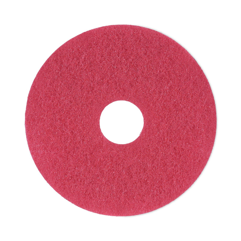 Boardwalk Buffing Floor Pads, 13" Diameter, Red, 5/Carton