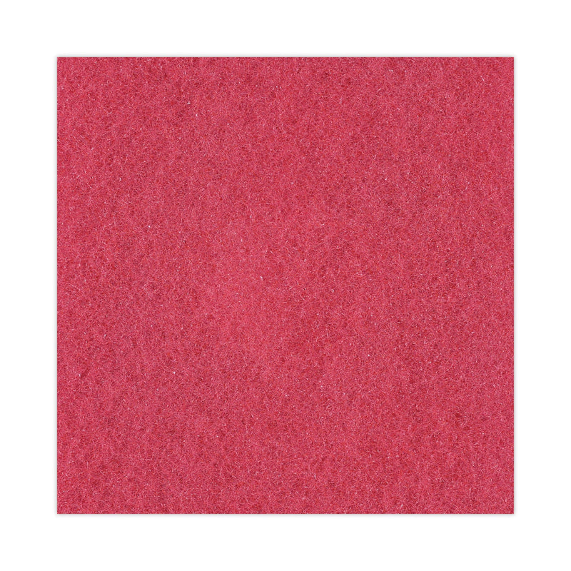 Boardwalk Buffing Floor Pads, 12" Diameter, Red, 5/Carton