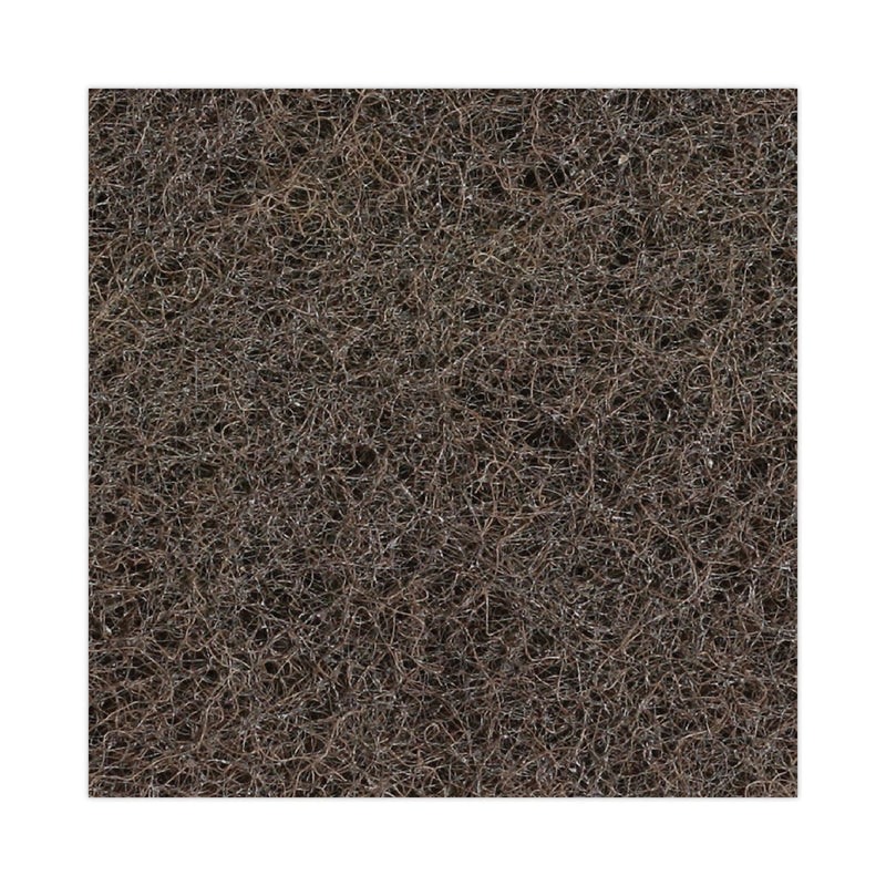 Boardwalk Heavy-Duty Scour Pad, 4.63 x 10, Brown, 20/Carton