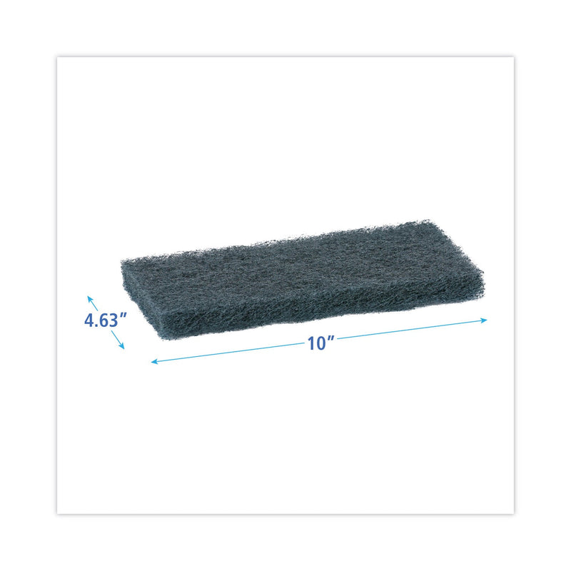 Boardwalk Medium-Duty Scour Pad, 10 x 4.63, Blue, 20/Carton