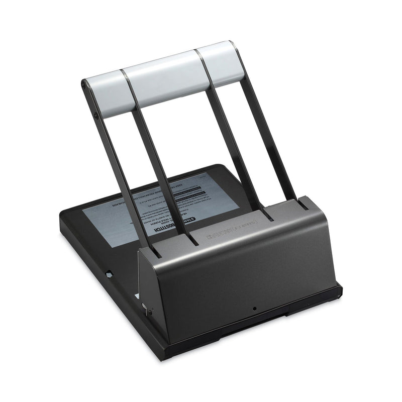 Bostitch 160-Sheet Antimicrobial Protected Xtreme Duty Adjustable Two- to Three-Hole Punch, 9/32" Holes, Black/Silver