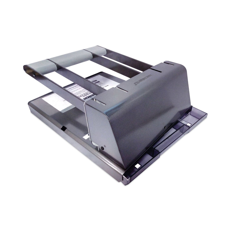 Bostitch 160-Sheet Antimicrobial Protected Xtreme Duty Adjustable Two- to Three-Hole Punch, 9/32" Holes, Black/Silver