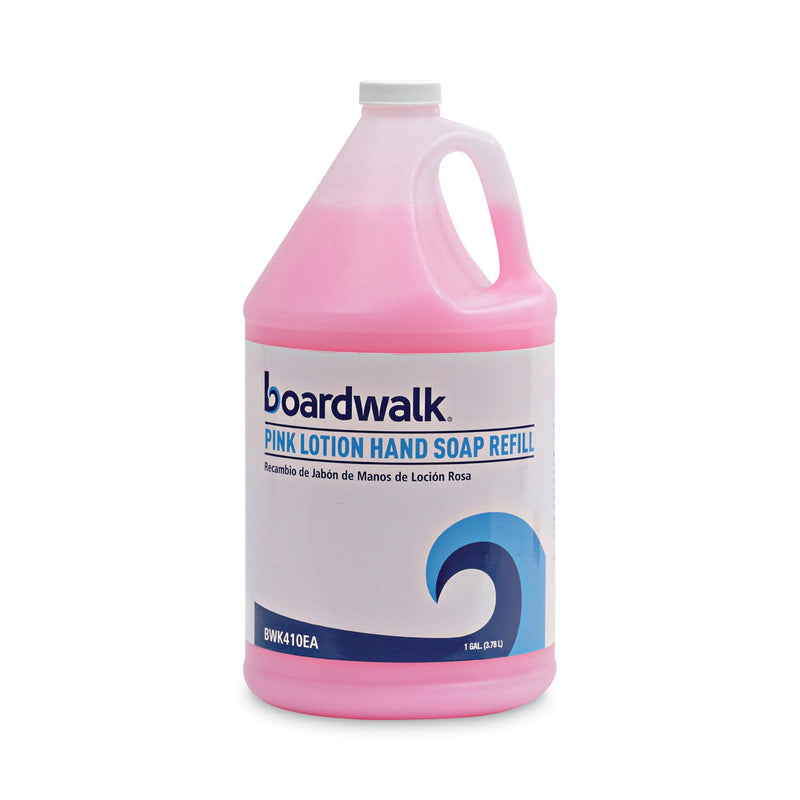 Boardwalk Mild Cleansing Pink Lotion Soap, Cherry Scent, Liquid, 1 gal Bottle, 4/Carton
