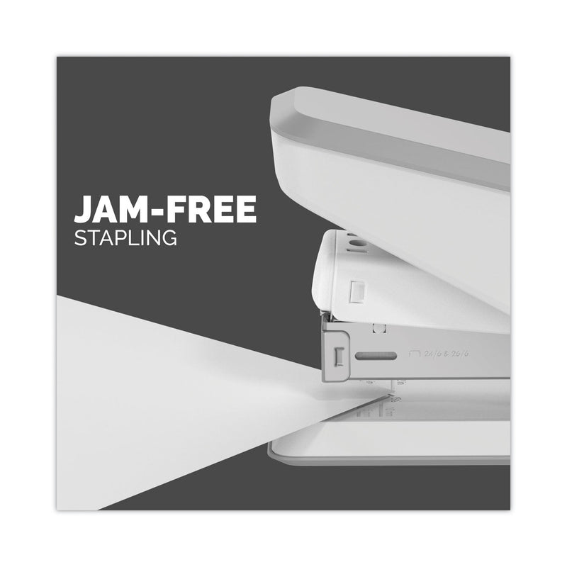 Fellowes LX840 EasyPress Half Strip Stapler, 25-Sheet Capacity, White