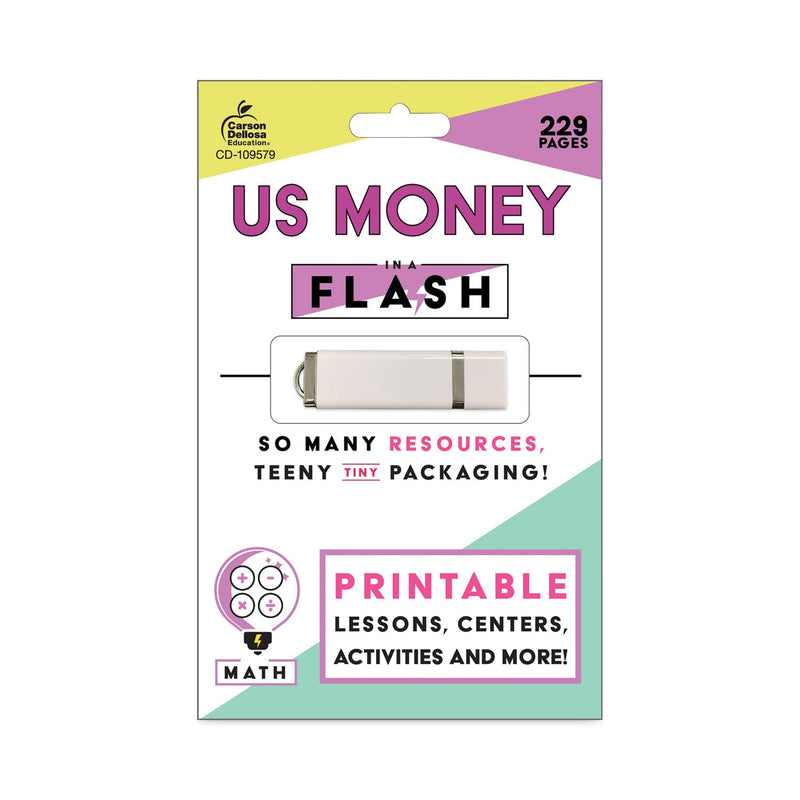 Carson-Dellosa Education In a Flash USB, US Money, Ages 6-8, 229 Pages
