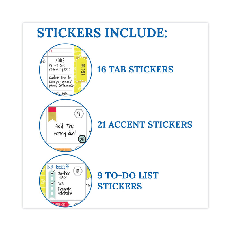 Carson-Dellosa Education Teacher Planner, Weekly/Monthly, Two-Page Spread (Seven Classes), 11 x 8.5, Multicolor Cover, 2022-2023