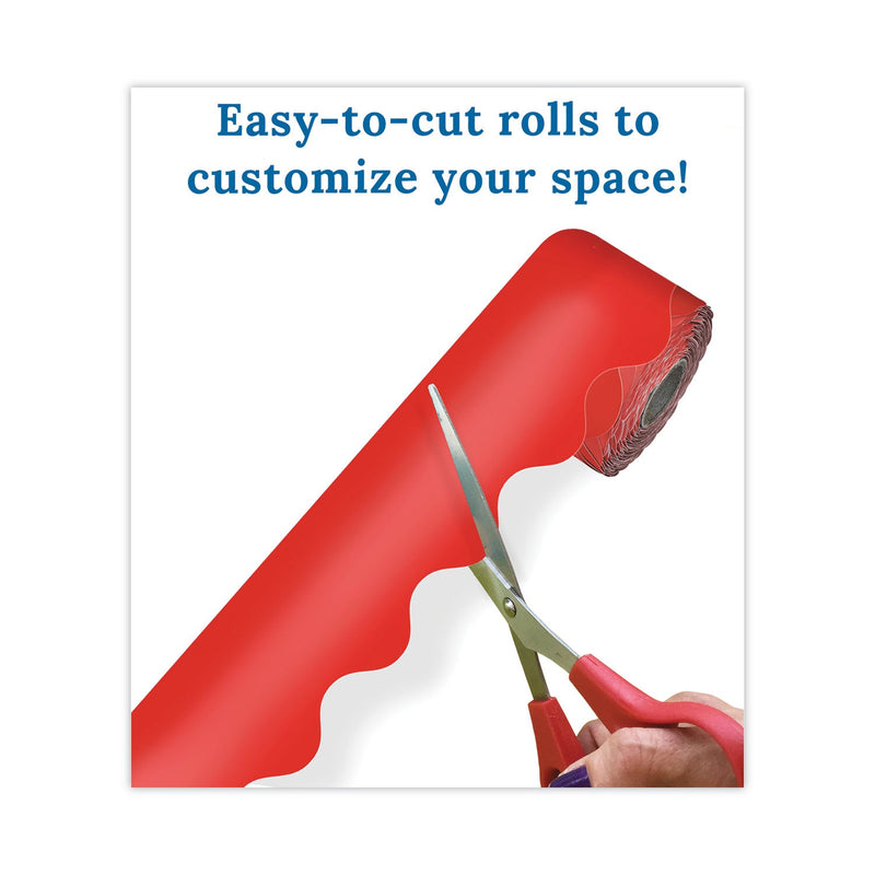 Carson-Dellosa Education Rolled Scalloped Borders, 2.25" x 65 ft, Red