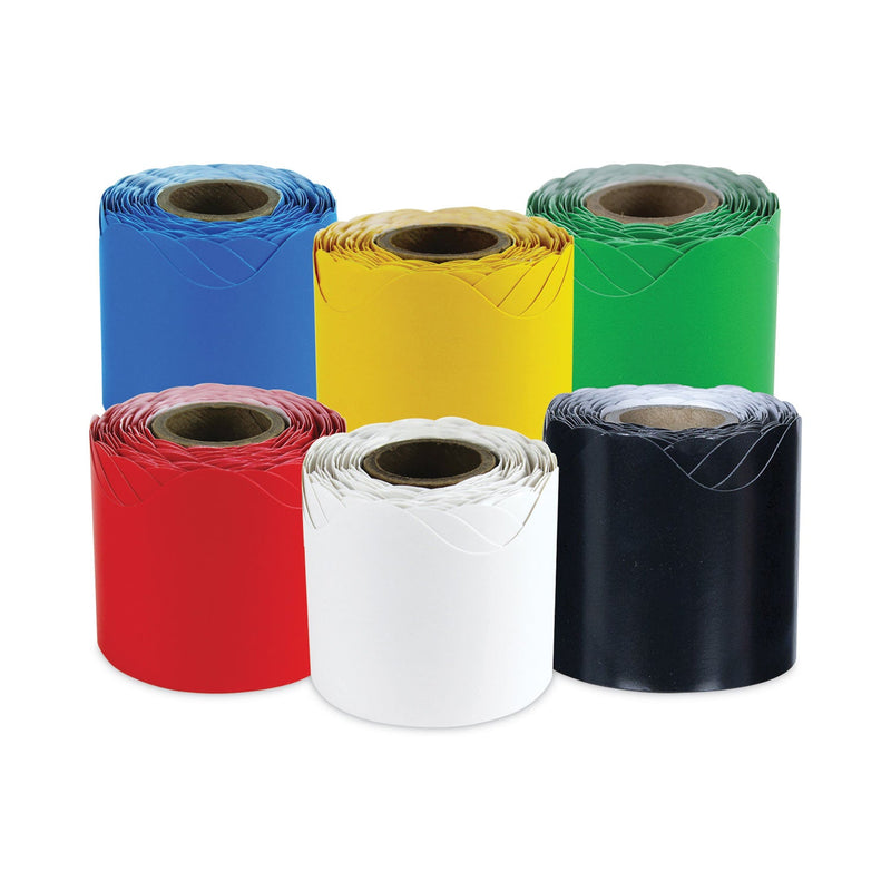 Carson-Dellosa Education Rolled Scalloped Border Set, 2.25" x  36 ft, Assorted, 6/Set
