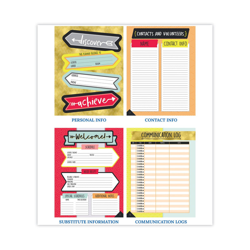 Carson-Dellosa Education Teacher Planner, Weekly/Monthly, Two-Page Spread (Seven Classes), 11 x 8.5, Multicolor Cover, 2022-2023