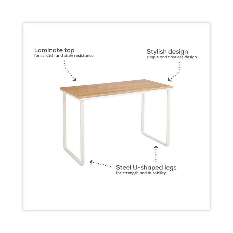 Safco Steel Desk, 47.25" x 24" x 28.75", Beech/White