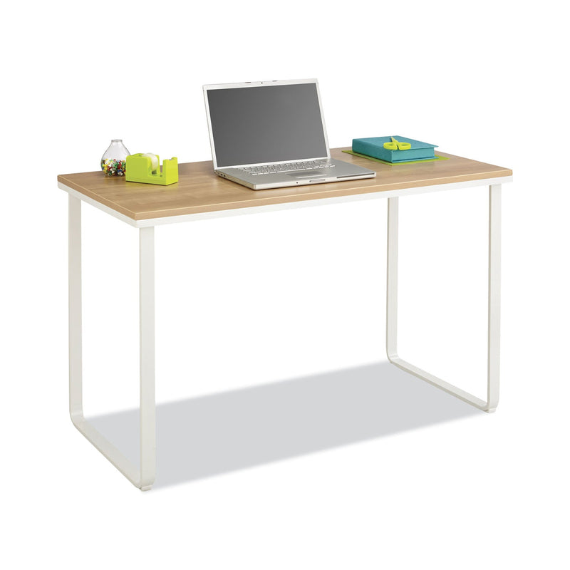 Safco Steel Desk, 47.25" x 24" x 28.75", Beech/White