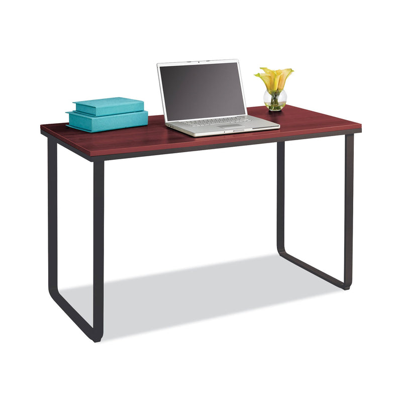 Safco Steel Desk, 47.25" x 24" x 28.75", Cherry/Black