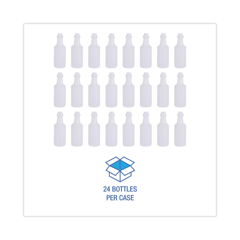 Boardwalk Handi-Hold Spray Bottle, 16 oz, Clear, 24/Carton