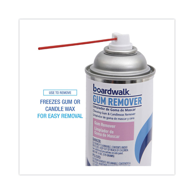 Boardwalk Chewing Gum and Candle Wax Remover, 6 oz Aerosol Spray, 12/Carton