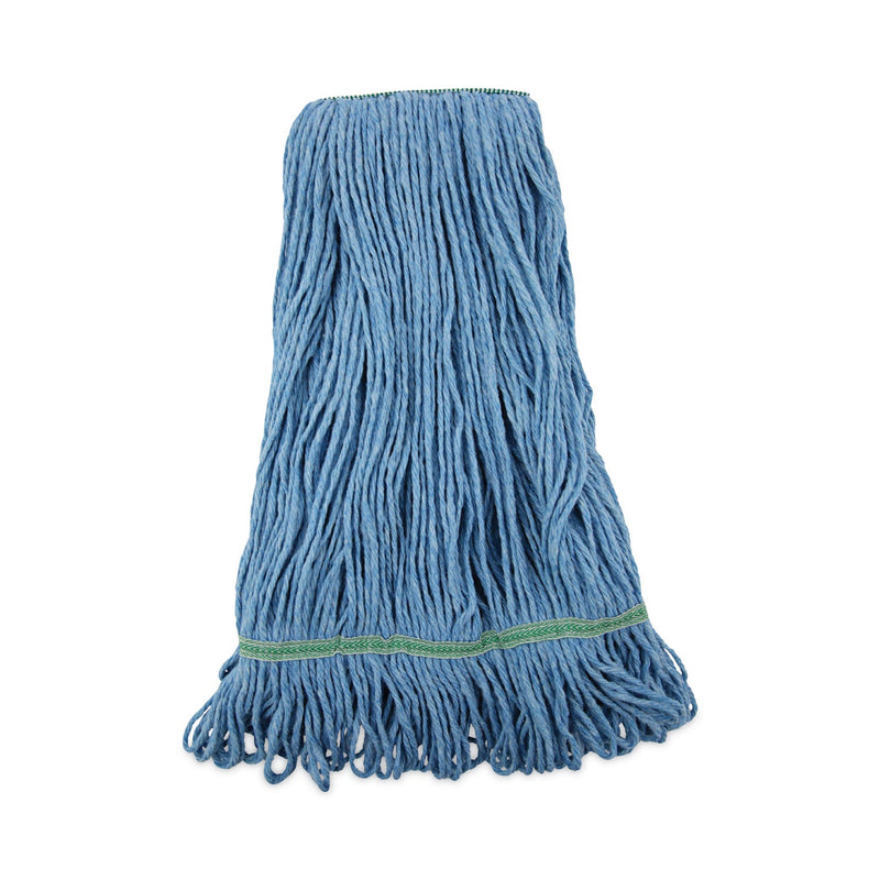 Boardwalk Super Loop Wet Mop Head, Cotton/Synthetic Fiber, 1" Headband, Medium Size, Blue