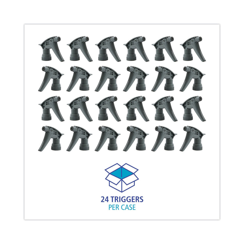 Boardwalk Chemical-Resistant Trigger Sprayer 320CR, 7.25" Tube, Fits16 oz Bottles, Gray, 24/Carton