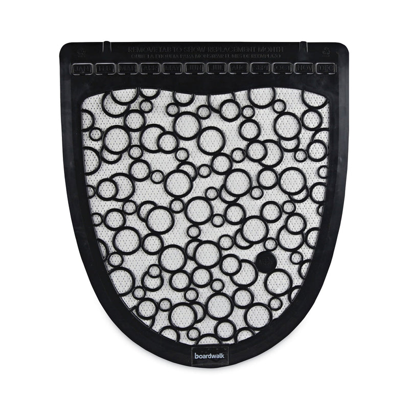 Boardwalk Urinal Mat 2.0, Rubber, 17.5 x 20, Black/White, 6/Carton