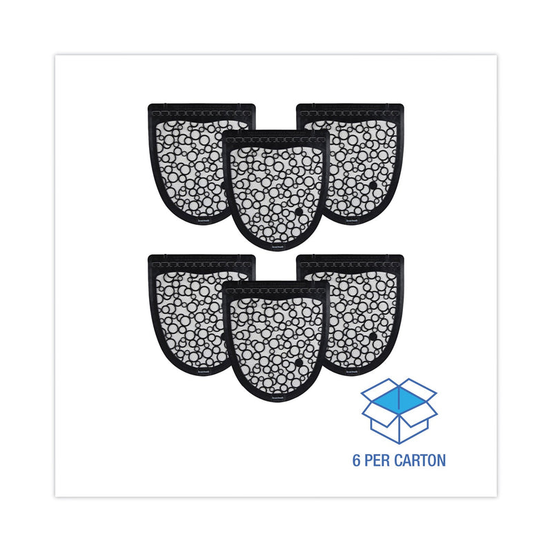 Boardwalk Urinal Mat 2.0, Rubber, 17.5 x 20, Black/White, 6/Carton
