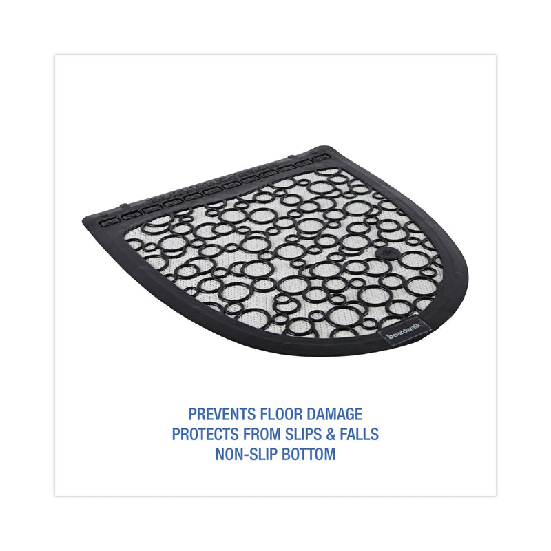 Boardwalk Urinal Mat 2.0, Rubber, 17.5 x 20, Black/White, 6/Carton