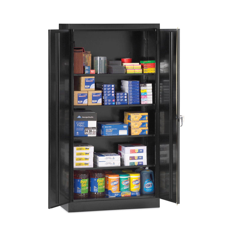 Alera Assembled 72" High Heavy-Duty Welded Storage Cabinet, Four Adjustable Shelves, 36w x 18d, Black