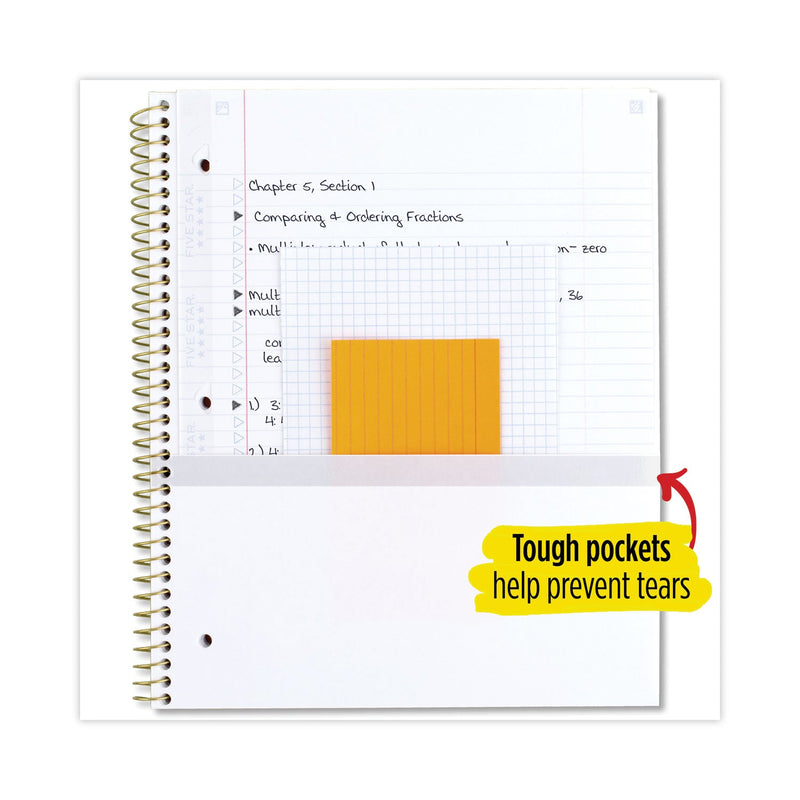 Five Star Style Wirebound Notebook, 1 Subject, Medium/College Rule, Assorted Geometrics Covers, 11 x 8.5, 100 Sheets, 3/Pack