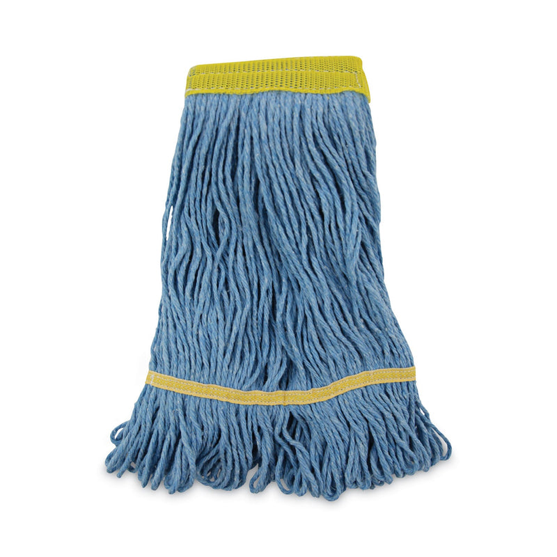 Boardwalk Super Loop Wet Mop Head, Cotton/Synthetic Fiber, 5" Headband, Small Size, Blue, 12/Carton