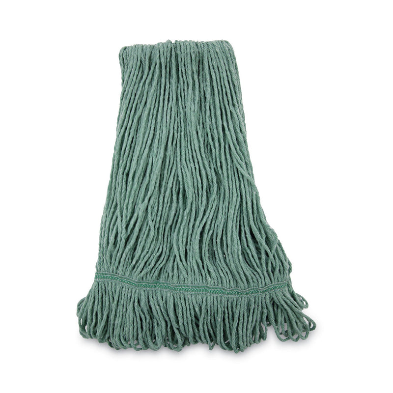 Boardwalk Mop Head, Premium Standard Head, Cotton/Rayon Fiber, Medium, Green, 12/Carton