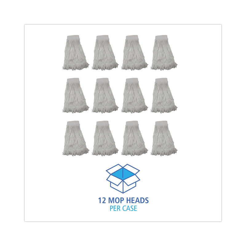 Boardwalk Mop Head, Pro Loop Web/Tailband, Premium Saddleback Head, Ryn, 24-oz., WH, 12/CT