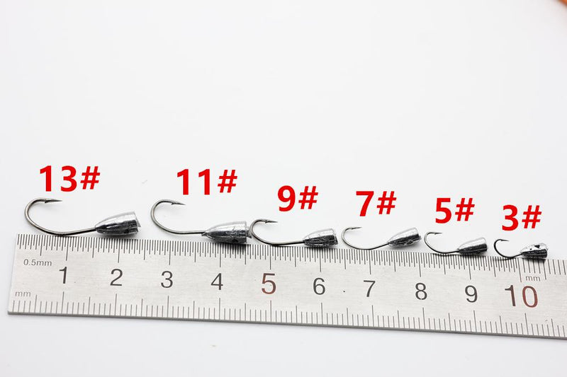 Rompin 10pcs/bag overturned hook lead fishing hooks