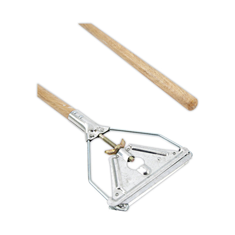 Boardwalk Quick Change Metal Head Wooden Mop Handle, Junior, 0.88" dia x 54", Natural