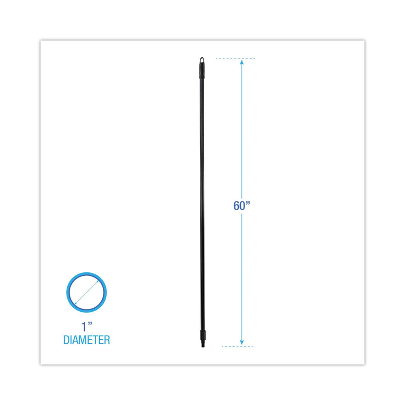 Boardwalk Fiberglass Broom Handle, Nylon Plastic Threaded End, 1" dia x 60", Black