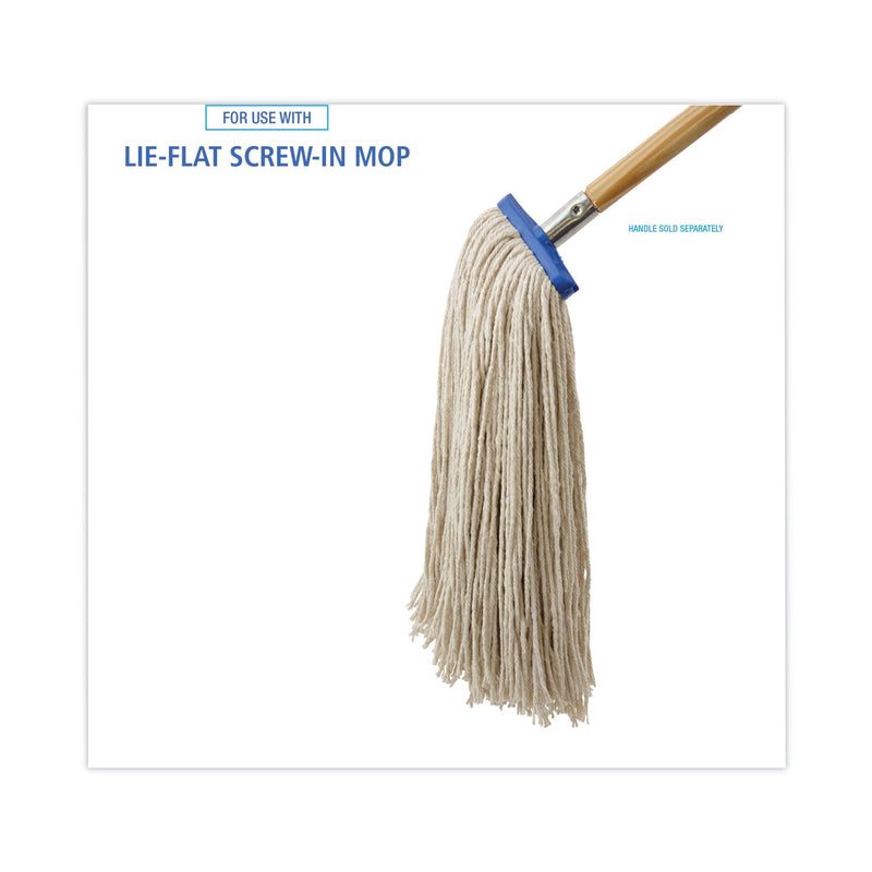 Boardwalk Mop Head, Economical Lie-Flat Head, Cotton Fiber, 20 oz, White, 12/Carton