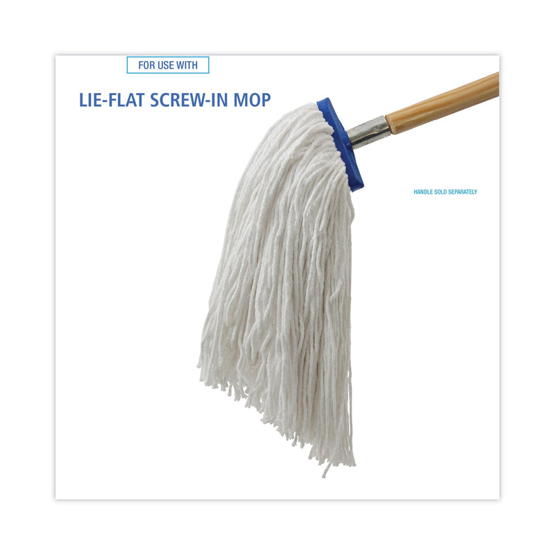 Boardwalk Mop Head, Economical Lie-Flat Head, Rayon Fiber, 20oz, White, 12/Carton