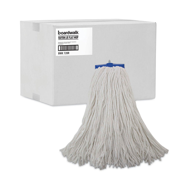 Boardwalk Mop Head, Economical Lie-Flat Head, Rayon Fiber, 20oz, White, 12/Carton