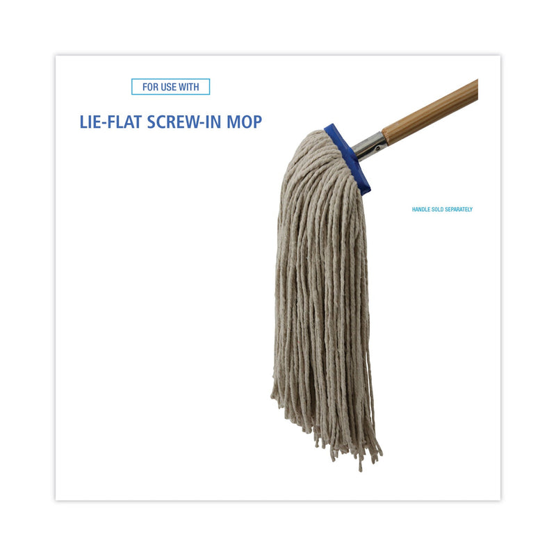 Boardwalk Cut-End Lie-Flat Wet Mop Head, Cotton, 24oz, White, 12/Carton