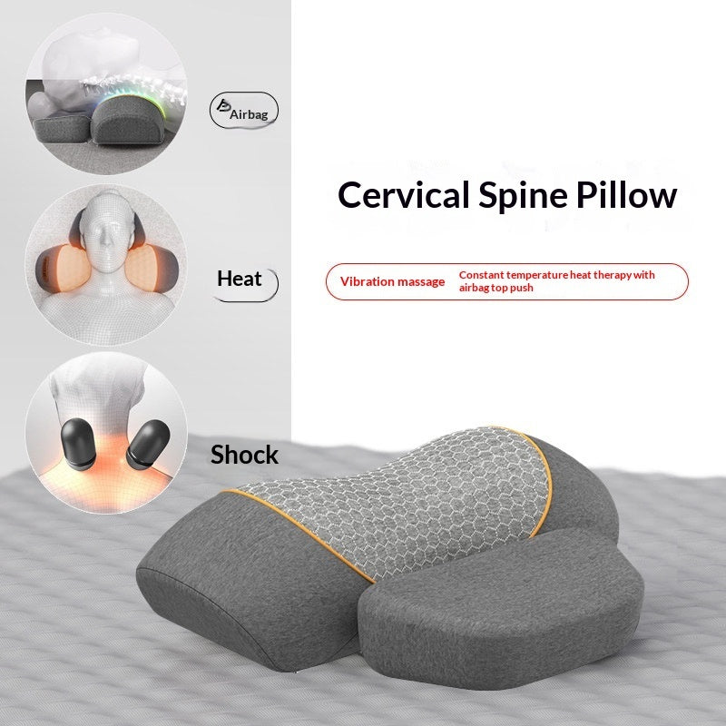 Smart Heated Vibration Massage Pillow – Neck & Waist Support with Heat Therapy & Infrared