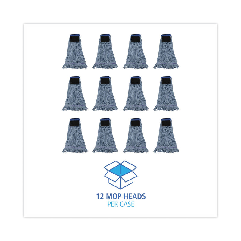 Boardwalk Mop Head, Loop-End, Cotton With Scrub Pad, Large, 12/Carton