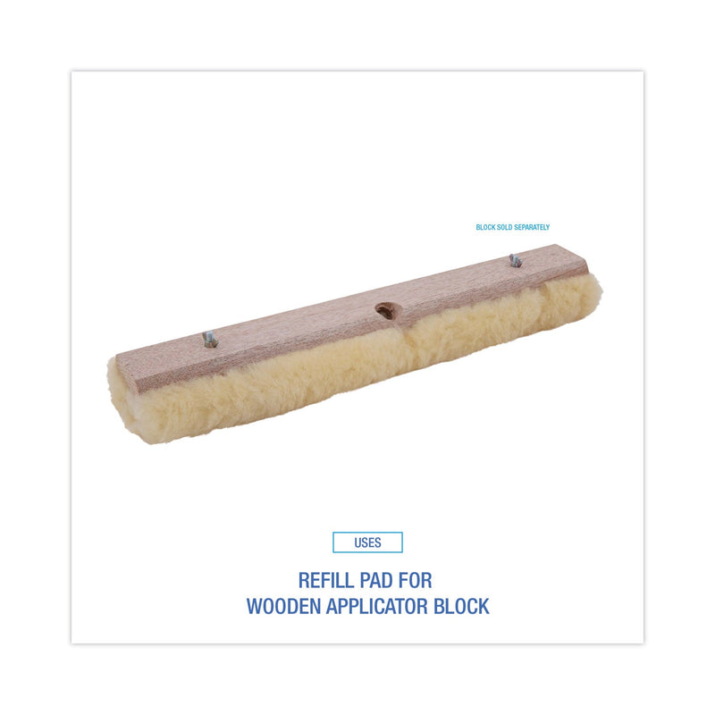 Boardwalk Mop Head, Applicator Refill Pad, Lambswool, 18-Inch, White