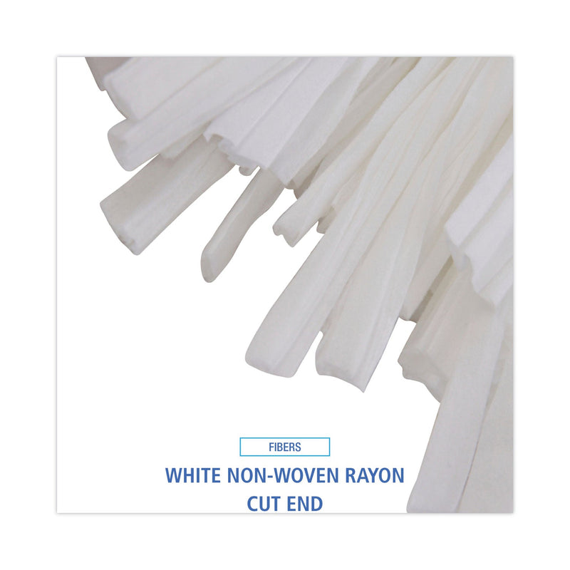 Boardwalk Nonwoven Cut End Edge Mop, Rayon/Polyester, #20, White, 12/Carton