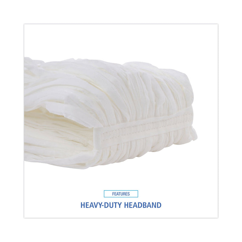 Boardwalk Nonwoven Cut End Edge Mop, Rayon/Polyester, #20, White, 12/Carton