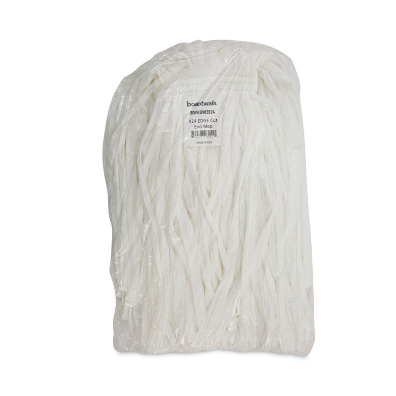Boardwalk Nonwoven Cut End Edge Mop, Rayon/Polyester, #24, White, 12/Carton