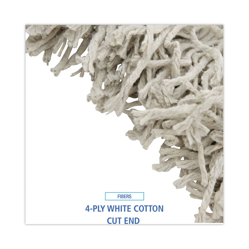 Boardwalk Cotton Mop Head, Cut-End, #32, White, 12/Carton