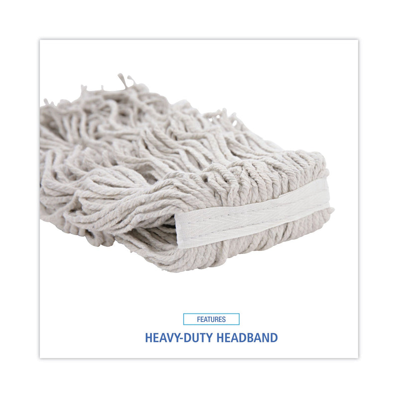 Boardwalk Cotton Mop Head, Cut-End, #32, White, 12/Carton