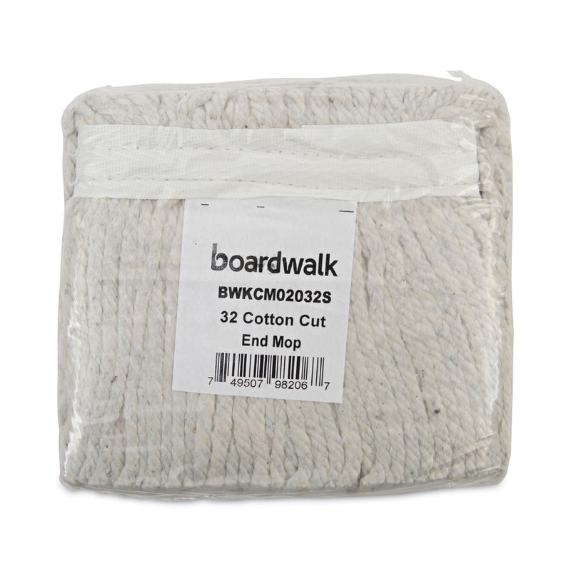 Boardwalk Cotton Mop Head, Cut-End, #32, White, 12/Carton